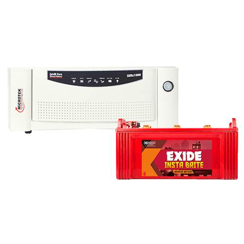Microtek Inverter with Exide Battery Combo 1000VA+100AH