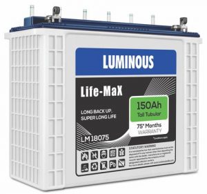 Luminous Life Max LM 18075 - 150AH 5 Year Replacement Battery