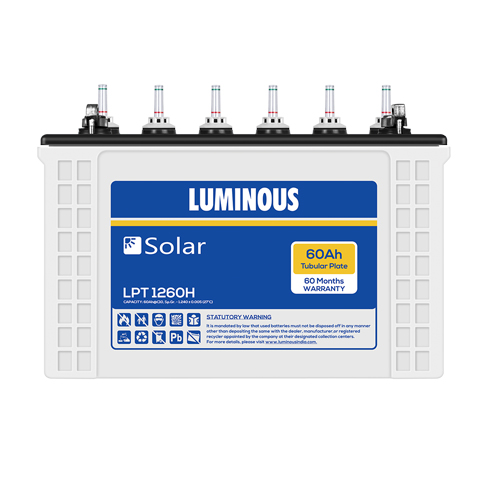 Luminous Solar LPTT 1260H 60 Ah C10 Tall Tubular battery