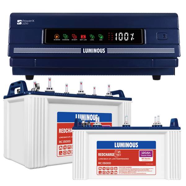 Luminous 2250 Inverter with 120AH Double Battery Combo