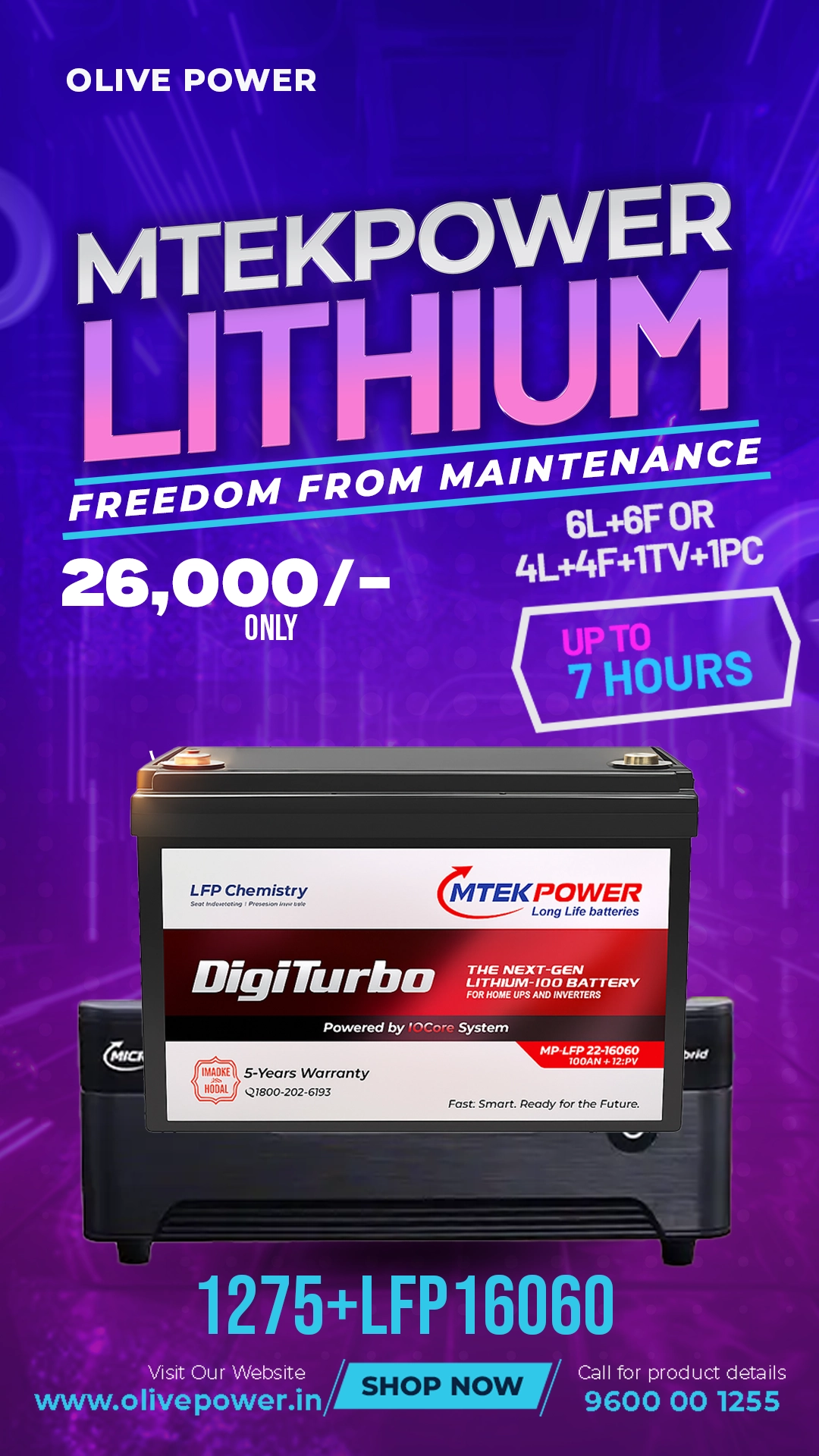 Mtekpower 16060 LFP Battery