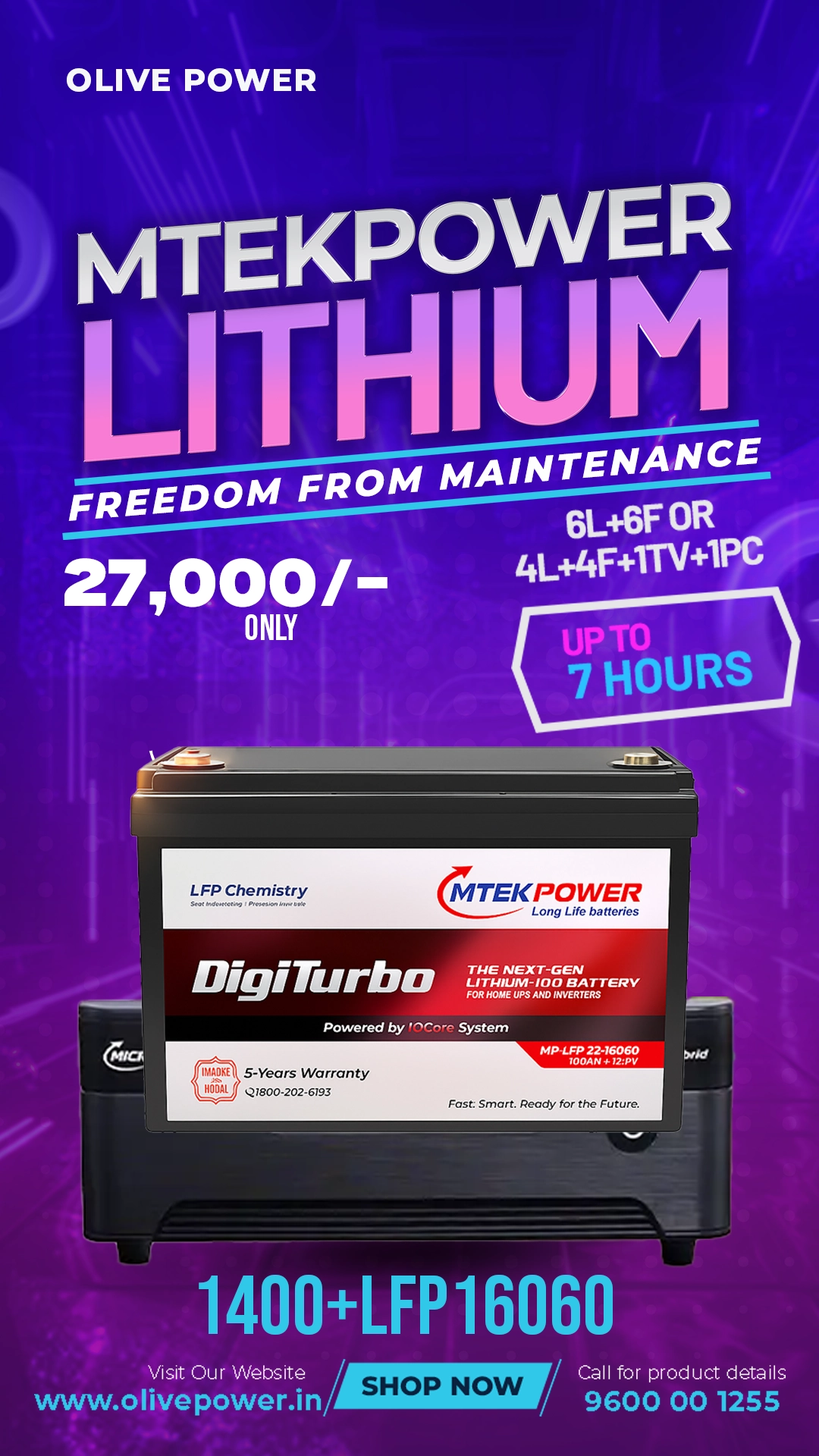 Mtekpower 16060 LFP Battery